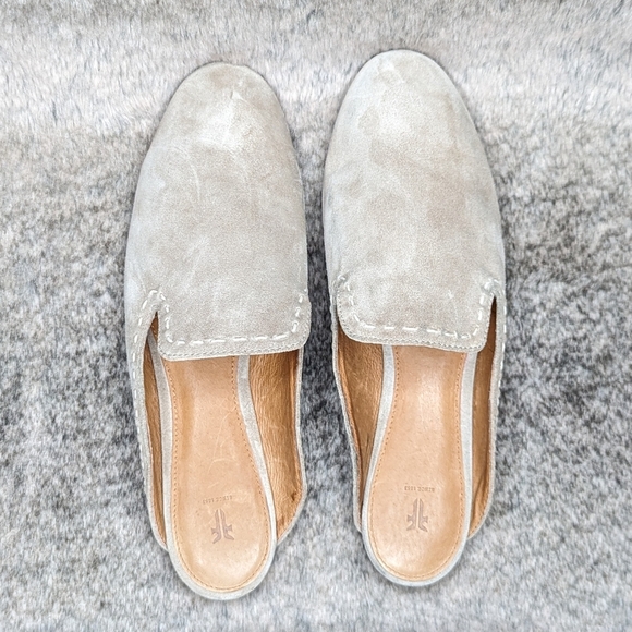 Frye Gwen Pickstitch Suede Slide Mule Ash Women's 9.5 - Picture 7 of 12
